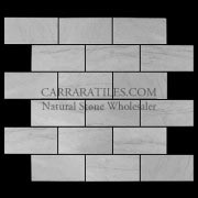 Carrara Marble Italian White Bianco Carrera 2x4 Mosaic Tile Honed