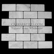 Carrara Marble Italian White Bianco Carrera 2x4 Mosaic Tile Tumbled