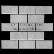 Carrara Marble Italian White Bianco Carrera 3x6 Marble Subway Tile Beveled Honed