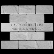 Carrara Marble Italian White Bianco Carrera 3x6 Marble Subway Tile Tumbled