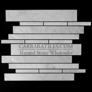 Carrara Marble Italian White Bianco Carrera Random Brick Random Strip Polished
