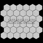 Statuary Marble Italian White Statuario 2" Hexagon Mosaic Tile Polished